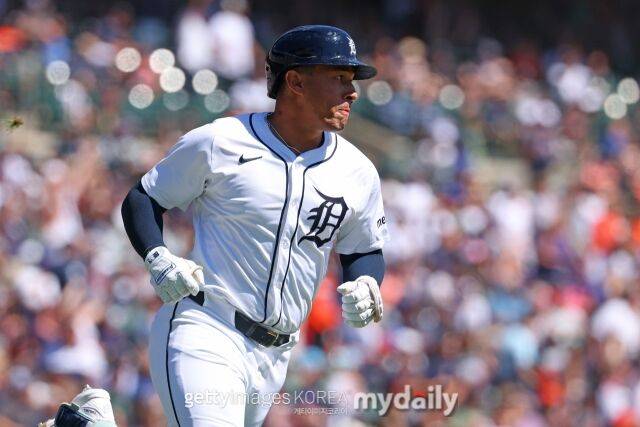 저마이 존스가 타격 후 주루하고 있다. 2025시즌 모습이다./게티이미지코리아