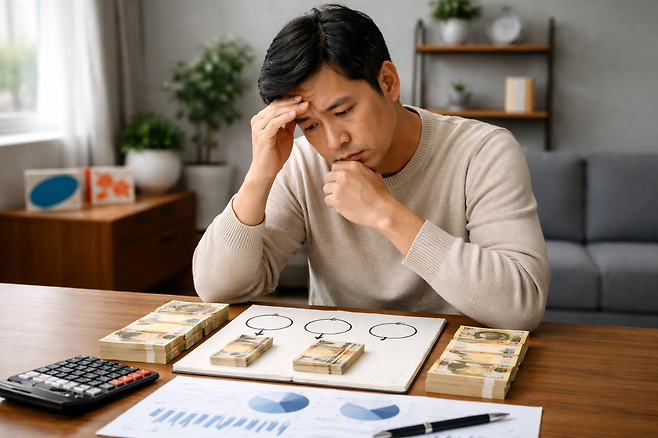 ◀기존에는 이자와 배당을 합친 금융소득이 연 2000만원을 넘으면, 초과분 전체를 급여·사업소득 등과 합산해 최대 49.5%(지방소득세 포함)의 높은 누진세율을 적용받았지만 올해부터 고배당 분리과세 도입되면서 세금을 줄일 수 있다. [챗GPT를 이용해 제작함]