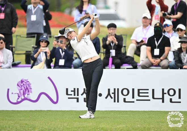 김민선의 드라이버 티샷. KLPGA 제공.