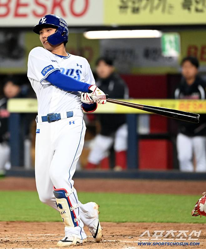 23일 대구삼성라이온즈파크에서 열린 KIA와 삼성의 시범경기. 타격을 하는 삼성 이재현. 대구=허상욱 기자wook@sportschosun.com/2026.03.23/
