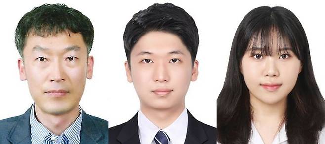 연구팀, 왼쪽부터 김영목 교수, 정금재 박사, 조예현 학생. 국립부경대 제공