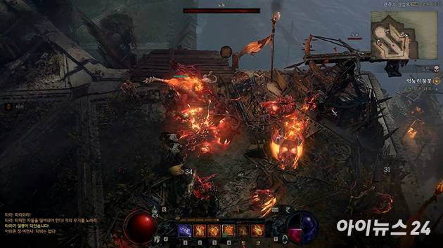 블리자드 '디아블로4: 증오의 군주' 게임 플레이 화면 [사진=박정민 기자]