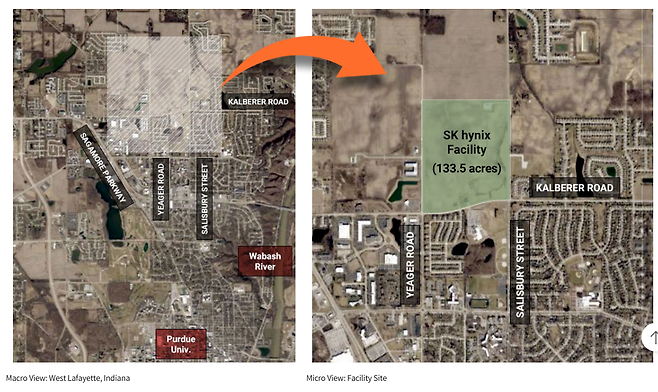 SK하이닉스가 미국 인디애나주에 짓고 있는 어드밴스드 패키징 생산기지 규모 [SK하이닉스 제공]