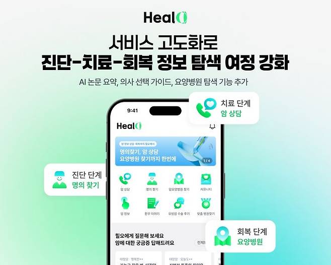 [서울=뉴시스] 디지털 헬스케어 플랫폼 전문기업 케어랩스는 자사가 운영하는 암 치료 여정 통합 지원 플랫폼 힐오에 진단부터 치료, 회복으로 이어지는 이용자 정보 탐색 경험을 한층 강화했다고 22일 밝혔다. (사진=케어랩스 제공) 2026.04.22. photo@newsis.com *재판매 및 DB 금지