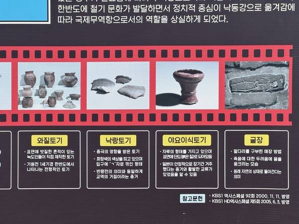 늑도 유적 안내판 중 늑도 발굴 유물 설명. /이서후 기자