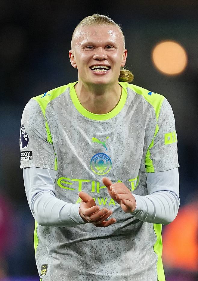 결승골을 터트린  홀란   AP<저작권자(c) 연합뉴스, 무단 전재-재배포, AI 학습 및 활용 금지>