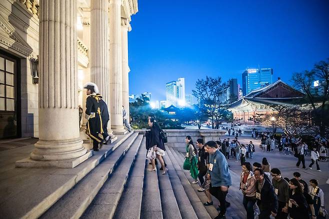 대한제국 시대를 여행하는 듯한 ‘덕수궁 밤의 석조전’. [사진 국가유산진흥원]