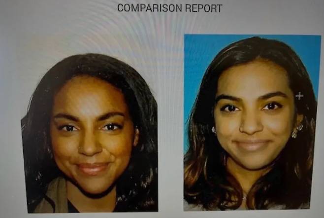 에리카 브라운과 그와 똑같이 생긴 여성의 사진 [WXIN-TV]