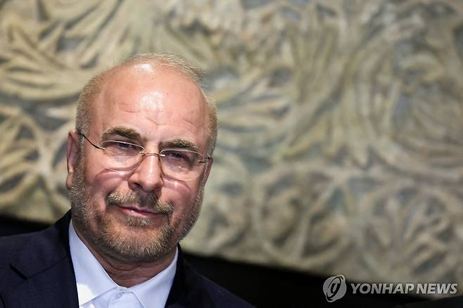 이란 협상단장 갈리바프 의장 [로이터 연합뉴스 자료사진. 재판매 및 DB 금지]