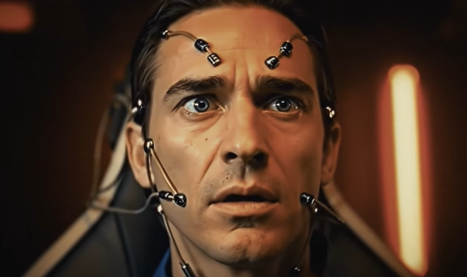 스티브 발더슨 감독이 공개한 AI로 생성된 장편 영화 '브레인스테어'속의 한 장면. (사진=스티브 발더슨 유튜브 갈무리)