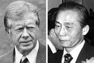 카터 전 대통령(왼쪽), 박정희 전 대통령