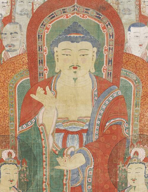 안동 봉정사 괘불의 석가모니 부처 부분Ⓒ성보문화유산연구원