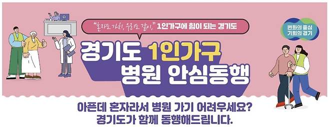 경기도 1인 가구 병원 안심동행 안내 [경기도청 홈페이지 갈무리. 재판매 및 DB 금지]