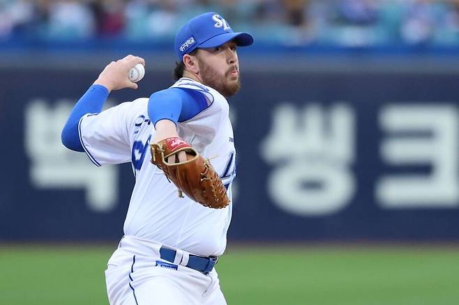 ▲ 오러클린은 5경기 중 2경기에서 6이닝을 소화하며 절반의 합격점을 받았다 ⓒ삼성라이온즈