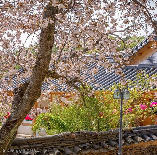 서산시 운산면 일대가 따뜻한 봄의 절정을 맞아 '벚꽃비 내리는 힐링 여행지'로 주목받고 있다. (사진=서산시 제공)