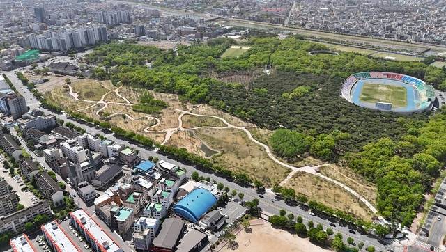 경주시가 도심속 힐링문화공간으로 가꾸어가고 있는 황성공원 전경. 경주시 제공