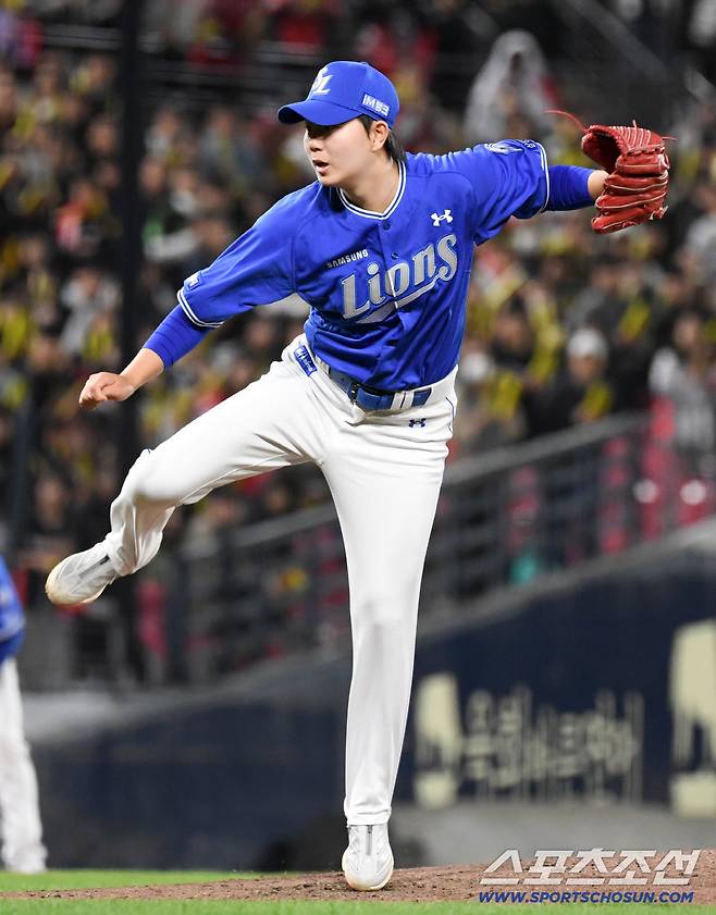 8일 광주 기아챔피언스필드에서 열린 KIA와 삼성의 경기. 삼성 장찬희가 역투하고 있다. 광주=박재만 기자 pjm@sportschosun.com/2026.04.08/