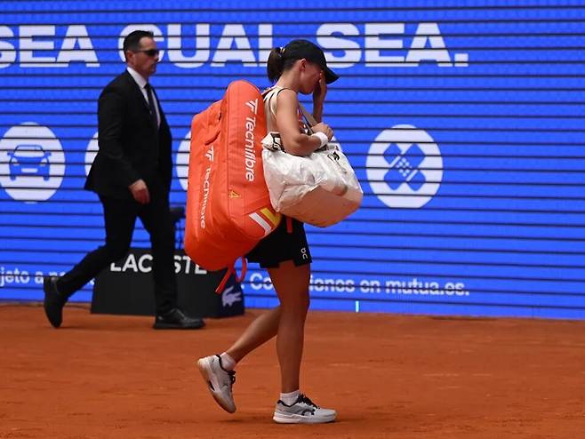 마드리드 오픈 3회전에서 기권을 한 이가 시비옹테크. 게티이미지