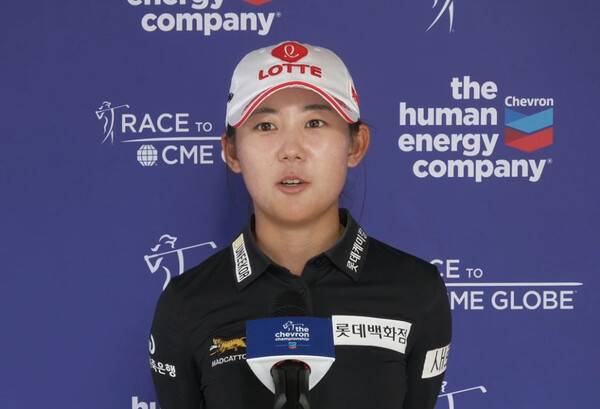 2026년 미국여자프로골프(LPGA) 투어 메이저 대회 셰브론 챔피언십에 출전한 루키 황유민 프로가 2라운드 경기 후 인터뷰하는 모습이다. 사진출처=LPGA가 제공한 인터뷰 영상 화면 켑처 (사진을 무단으로 사용하지 마십시오.)