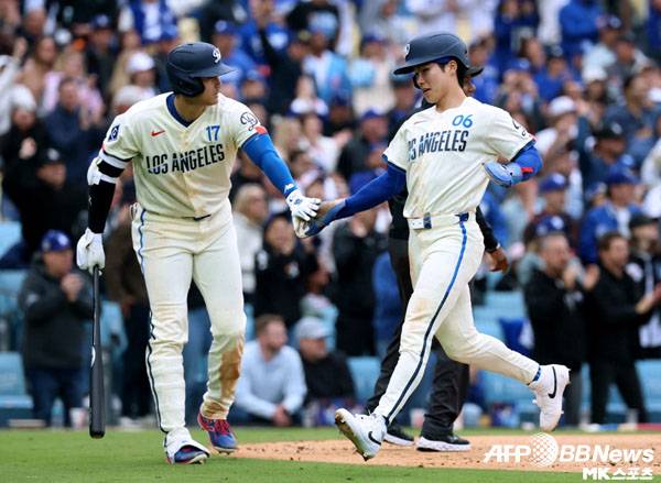 김혜성은 다저스의 대승에 기여했다. 사진(美 로스앤젤레스)=ⓒAFPBBNews = News1