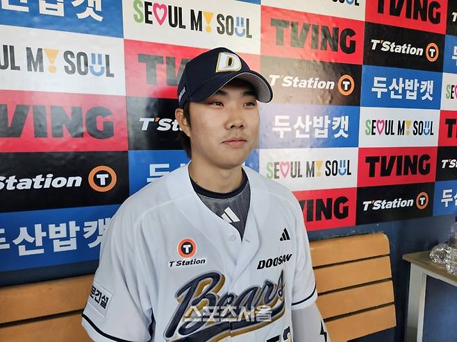 두산 박준순이 26일 잠실구장에서 열린 2026 KBO리그 정규시즌 LG전 승리 후 인터뷰에 나섰다. 잠실 | 김동영 기자 raining99@sportsseoul.com
