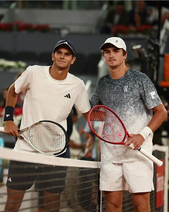 3라운드 전 라파엘 호다르(왼쪽)와 주앙 폰세카. ATP 투어