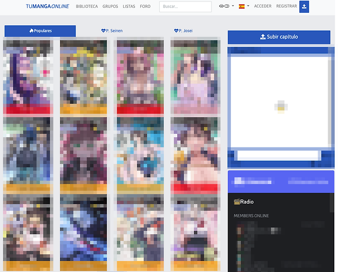 ⓒ불법 사이트 TuMangaOnline 사이트 캡처.
