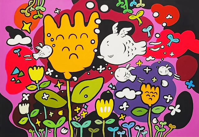 윤세호 작 / The Astral Dance of Color 65 × 50 Acrylic on canvas 2026