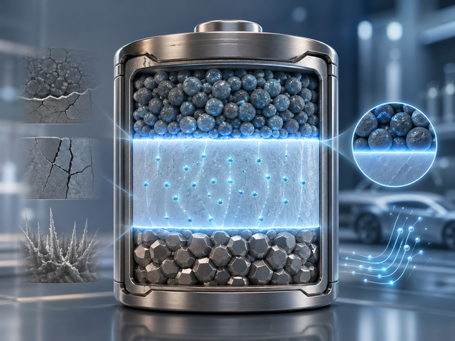 ‘전고체전지의 계면 불안정 해결’과 관련해 챗 GPT가 그린 일러스트 이미지. 접촉불량, 균열이나 덴트라이트 생성(왼쪽)의 문제를 해결해 이온이 잘 이동하는 모습(오른쪽)을 형상화했다.