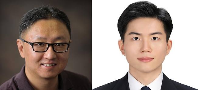 김석 포스텍 기계공학과 교수(왼쪽)와 통합과정 이상엽 씨