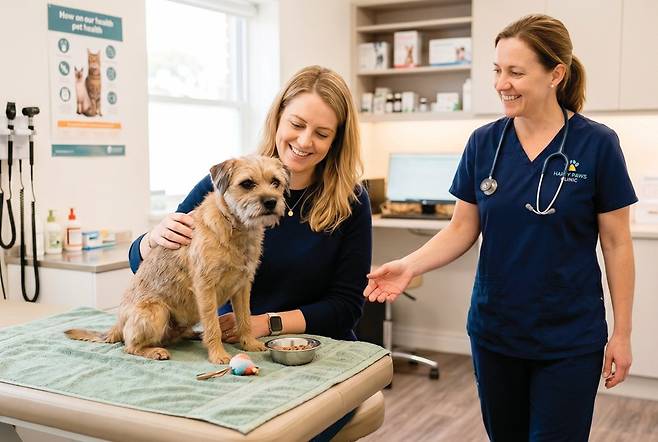 동물병원을 즐거운 일이 벌어지는 공간이라고 먼저 인식하게 만드는 것이 중요하다. 제미나이 생성 이미지