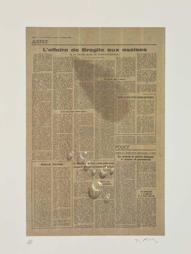 물방울, Waterdrops,&nbsp; &nbsp;옵셋, Offset print,&nbsp; &nbsp;49x32.5cm(A.P)(60x46),&nbsp; &nbsp;1986 / 사진=제주도립미술관