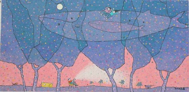 김품창 작, '제주환상-생명의 숨결'(한지에 아크릴).