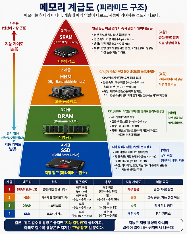 최태원 SK그룹 회장이 직시해야 할 메모리 계급도. / 제작=챗GPT