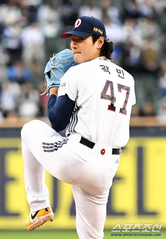 28일 잠실구장에서 열린 두산과 삼성의 경기. 1회 마운드에 오른 두산 선발 곽빈. 잠실=박재만 기자 pjm@sportschosun.com/2026.04.28/