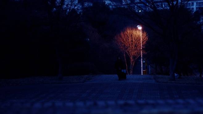 <새벽의 Tango> 속 새벽 공원. 스튜디오 디에이치엘 제공