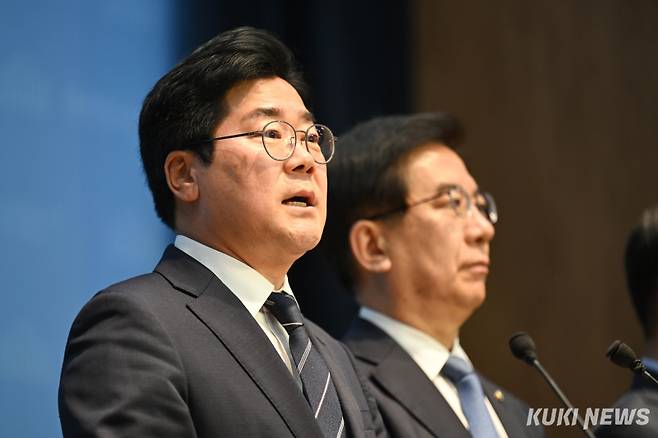 박찬대 더불어민주당 인천시장 후보가 28일 서울 여의도동 국회 소통관에서 열린 인천바이오과학기술원 설립 제안 기자회견에서 발언하고 있다.