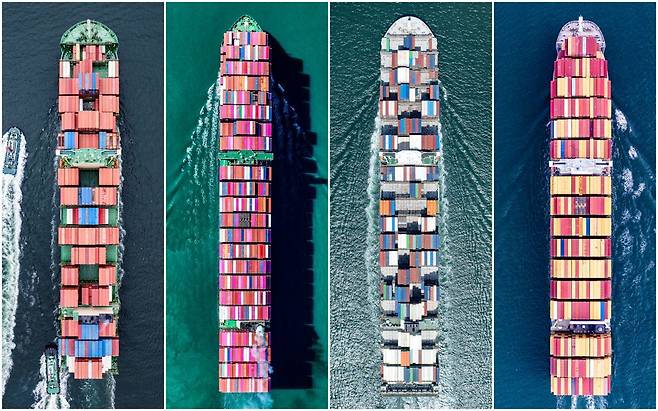 하루에도 수십 대의 초대형 컨테이너선들이 물류를 싣고 내린다.