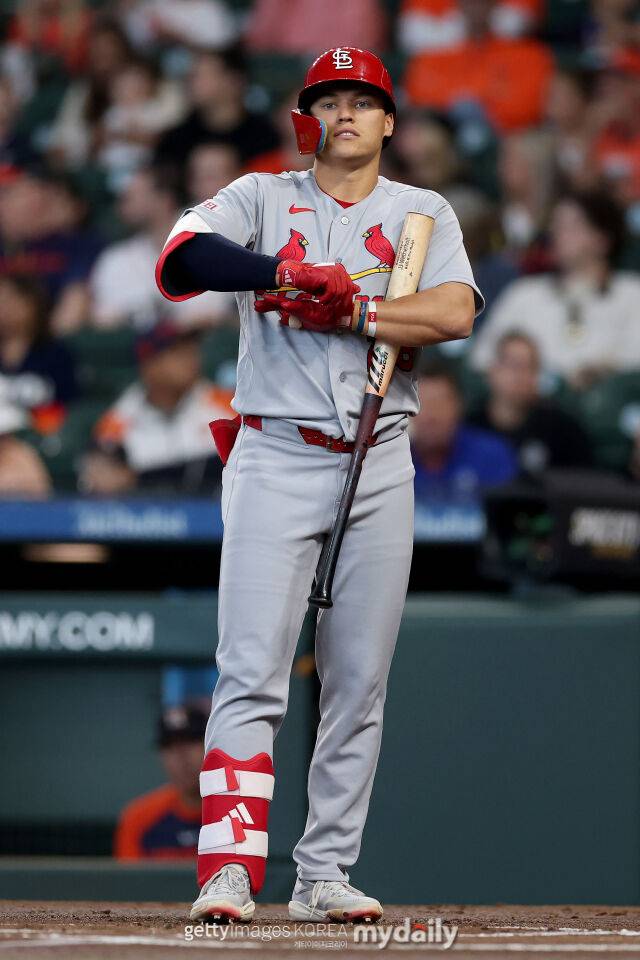 JJ 웨더홀트가 5경기 연속 몸에 맞는 공을 기록했다. 웨더홀트가 20일 휴스턴 애스트로스전 타석에 들어 서고 있다. /게티이미지코리아