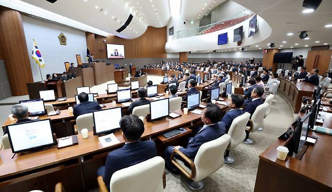 충남도의회가 28일 제366회 임시회 제1차 본회의를 개최했다. /사진=충남도의회 제공