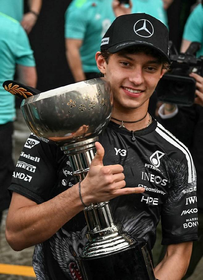 올 시즌 F1에서 10대 돌풍을 일으키고 있는 '19살 신예 드라이버' 키미 안토넬리. 사진=AFPBBNews