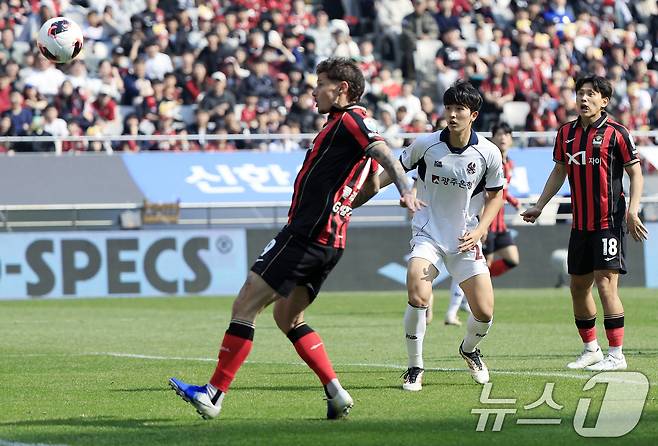 FC서울과 광주FC의 경기에서 FC서울 클리말라가 후반 추가골을 터트리고 있다. (사진은 기사와 무관) 2026.3.22 ⓒ 뉴스1 박정호 기자