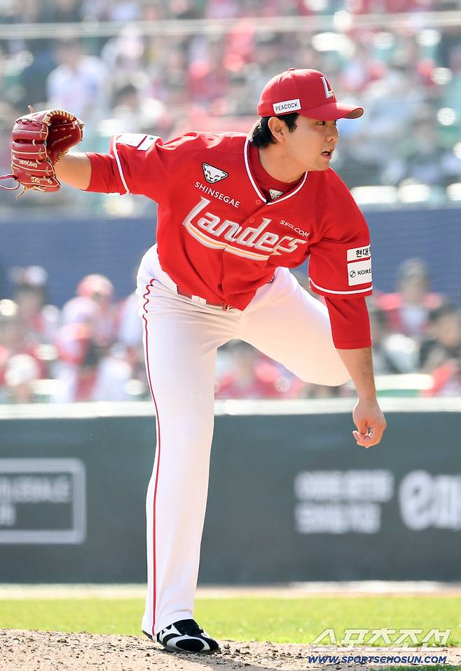 28일 인천 SSG랜더스필드에서 열린 SSG와 KIA의 경기. SSG 박시후가 역투하고 있다. 인천=박재만 기자 pjm@sportschosun.com/2026.03.28/