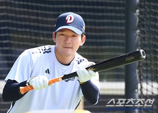 4일 잠실야구장에서 열린 KBO리그 두산과 한화의 경기. 타격훈련하고 있는 두산 안재석. 잠실=송정헌 기자songs@sportschosun.com/2026.04.04/