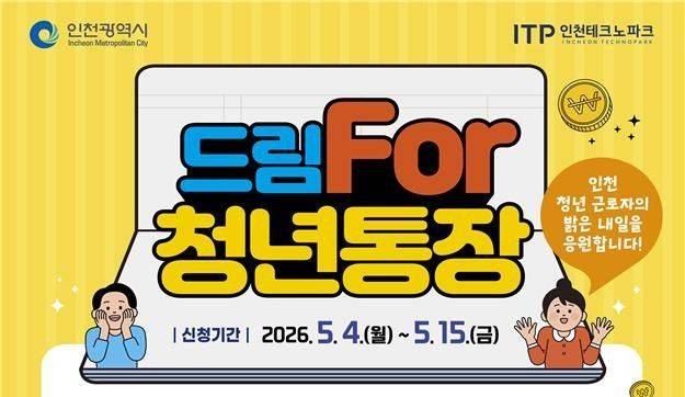 인천시는 청년들의 자산 형성과 안정적인 미래 설계를 돕기 위한 '드림For청년통장' 사업 참여자를 모집한다. 인천시 제공.