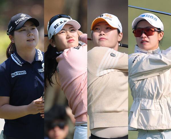 2026년 한국여자프로골프(KLPGA) 투어 신설 대회인 제1회 DB 위민스 챔피언십에 출전하는 홍정민, 노승희, 방신실, 박민지 프로. 사진제공=KLPGA (사진을 무단으로 사용하지 마십시오.)