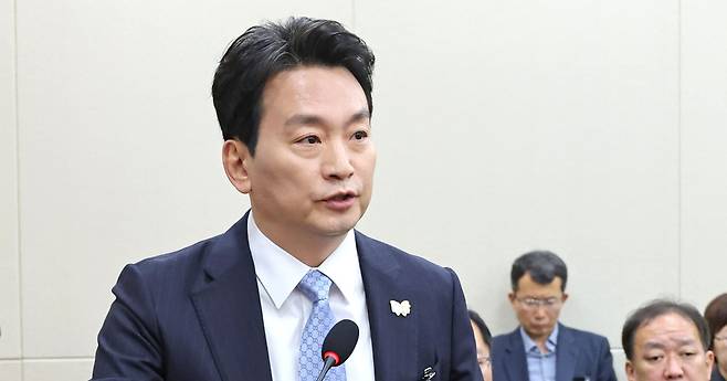 박장범 사장이 지난해 10월30일 열린 국회 과학기술정보방송통신위원회 종합감사에 출석한 모습. /연합뉴스
