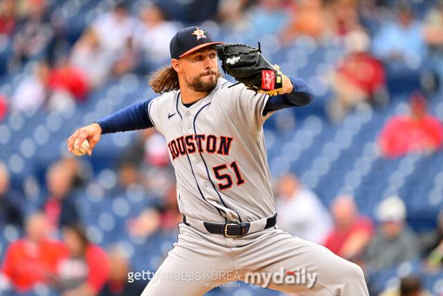 라이언 와이스가 22일 클리블랜드 가디언즈와 경기서 선발 등판해 투구하고 있다./게티이미지코리아