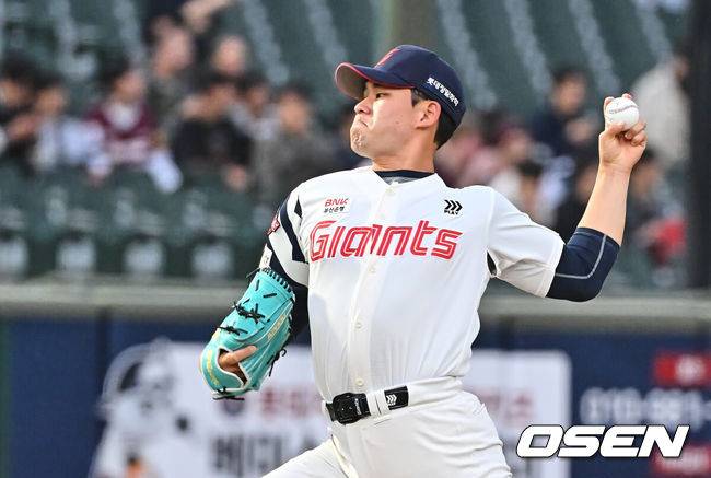 [OSEN=부산, 이석우 기자] 28일 부산 사직야구장에서 2026 신한 SOL KBO 리그 롯데 자이언츠와 키움 히어로즈의 경기가 열렸다. 홈팀 롯데는 김진욱이, 방문팀 키움은 알칸타라가 선발 출전했다.롯데 자이언츠 선발 투수 김진욱이 역투하고 있다. 2026.04.28 / foto0307@osen.co.kr