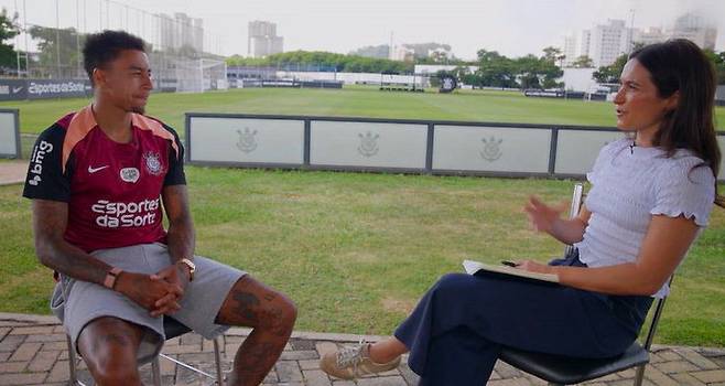 제시 린가드가 BBC와 인터뷰하고 있다.  BBC 홈페이지 영상 캡처